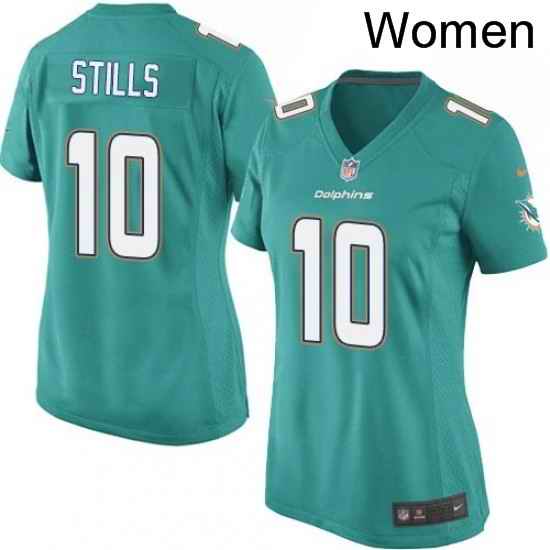 Womens Nike Miami Dolphins 10 Kenny Stills Game Aqua Green Team Color NFL Jersey